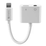 4smarts adaptér Lightning s 3.5mm jackem a Lightning konektorem / možnost napájení / bílá (MP468673)