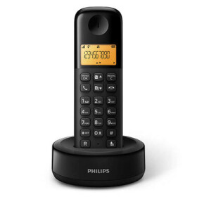 Philips D1601D/53 černá / Bezdrátový telefon / 1.6" grafický displej / doba hovoru 10 hodin (D1601D/53)