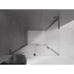 MEXEN/S - Velar L sprchový kout, posuvné dveře 120 x 85, dekor, grafit kartáčovaná 871-120-085-33-66