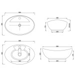 INVENA - Umyvadlo na desku ESLA 60 cm oválné CE-35-001-C