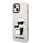 Pouzdro Karl Lagerfeld IML Glitter Karl and Choupette NFT iPhone 13 čiré