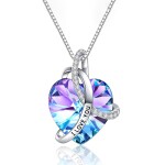 Exkluzivní náhrdelník Swarovski Elements I LOVE YOU - srdíčko, Stříbrná 40 cm + 5 cm (prodloužení)