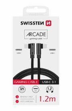 Swissten kabel Arcade USB-C/USB-C 1,2m, černá