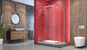 Aquatek MASTER R14 Chrom Sprchová zástěna obdélníková 100x80cm