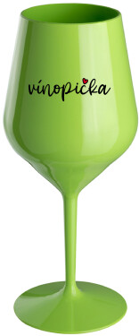 VÍNOPIČKA zelená nerozbitná sklenice na víno 470 ml