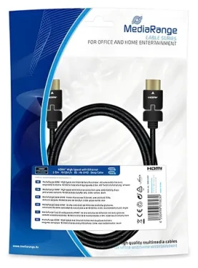 MediaRange MRCS197 2m černá / HDMI kabel / High Speed / 18 Gbit/s / Ethernet / pozlacené konektory (MRCS197)