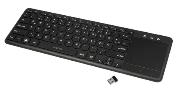LogiLink Bezdrátová klávesnice s touchpadem černá / Bezdrátová klávesnice / 2,4 GHz / USB nano přijímač (ID0188)