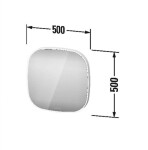 DURAVIT - Zencha Zrcadlo s LED osvětlením, 50x50x5 cm, matná bílá ZE7065000000000