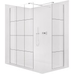 CERANO Sprchová zástěna Walk-in Onyx T L/P - 8 mm - hranatá vzpěra - chrom, industriální sklo - 90x90x200 cm