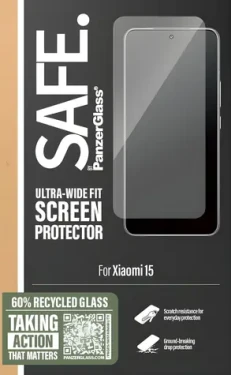 PanzerGlass SAFE UWF pro Xiaomi 15 černá / Tvrzené sklo / Plně nalepovací / tloušťka 0,58 mm