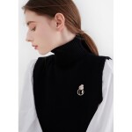 Vánoční brož se zirkony Sněhulák, Zlatá