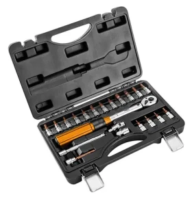 NEO TOOLS 08-821 / Momentový klíč se sadou bitů 21 ks / velikost 1/4 / kufřík / 5 - 25 Nm (08-821)