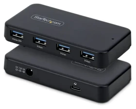 StarTech USB-A Hub 4 porty černá / 4x USB-A / 5 Gbs / napájecí adaptér (ST4300USB3V2-UE)