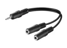 Goobay Jack 3,5mm (M) na 2x Jack 3,5mm (F) / Redukce / kablík 20cm (50464)