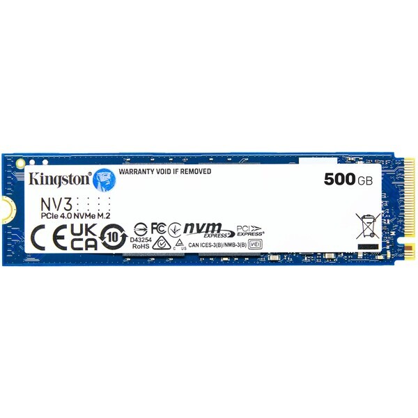 Kingston NV3 SSD 500GB / M.2 2280 / PCIe 4.0 / NVMe / R:5000MBps / W:3000MBps (SNV3S/500G)