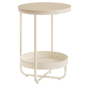 Odkládací stolek 40x40x55cm, mdf, bělený dub, AKF-E1015 CRM