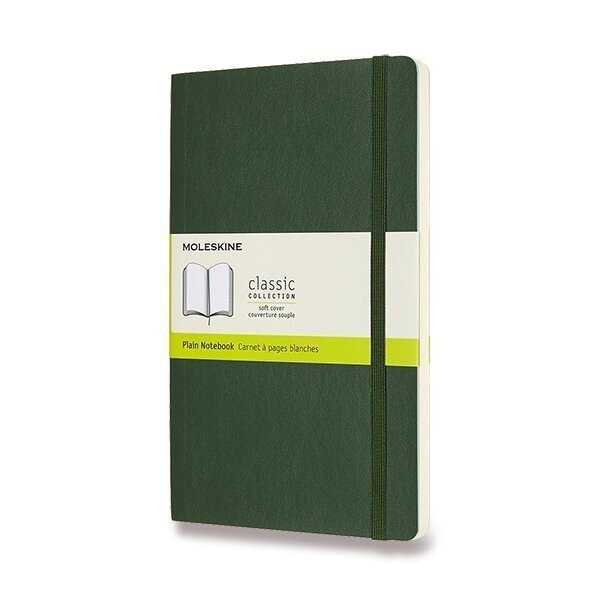 Zápisník Moleskine - měkké desky, L, čistý - tm. zelený
