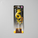 Dortová svíčka s "korunkou" zlatá č.6