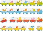 Puzzle hra kostkami Vláčky