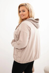 Dámská mikina Plus Size bavlněná na zip béžová UNI
