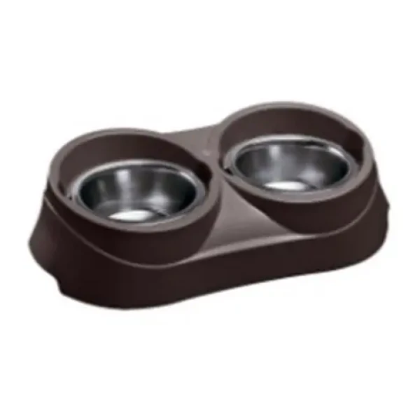 Ferplast FER DUO Feed 05 / Dvojmiska pro psy / Nerezová / Plastový držák / 3,6 l (340748)