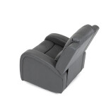 TV a relaxační křeslo, manuální polohování, potah šedá látka v dekoru kůže