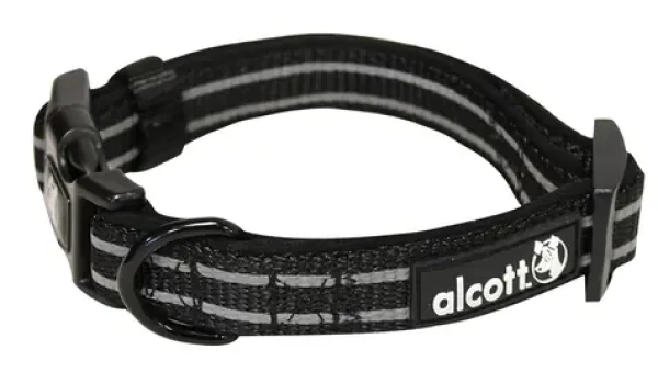 Alcott Adventure černá - velikost M / reflexní obojek pro psy (AC-01304)
