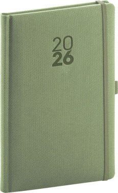 Týdenní diář 2026 NOTIQUE A5 - Diamante olivový, 15 x 21 cm