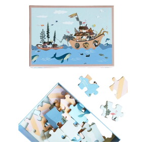 ViSSEVASSE Dětské puzzle Noah's ark 42 dílků, modrá barva, papír