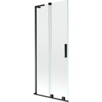 MEXEN/S - Velar L dvoukřídlá posuvná vanová zástěna 85 x 150, transparent, černá 896-085-003-01-70