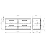 AQUALINE - VEGA sestava koupelnového nábytku, š. 145 cm, bílá/dub platin VG073-04