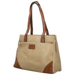 Trendy dámská koženková kabelka na rameno Remiga, béžová