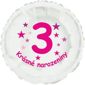 Krásné 3. narozeniny fóliový balónek kruh pro holky Balonky.cz Krásné 3. narozeniny fóliový balónek kruh pro holky Balonky.cz