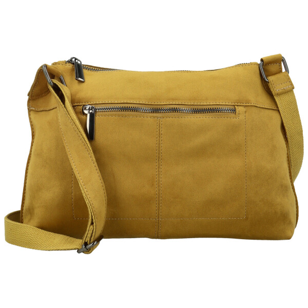 Trendy dámská koženková crossbody kabelka Kosta, žlutá