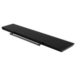 Polička nástěnná 120 cm, MDF, barva černá, baleno v ochranné fólii