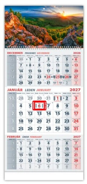 Trojmesačný kalendár Hory 2027