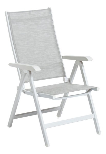 KETTLER BASIC PLUS polohovací, hliníkové křeslo - bílá / světle šedá