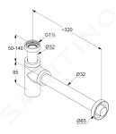 KLUDI - Sifony Designový sifon, matná černá 1002039-00