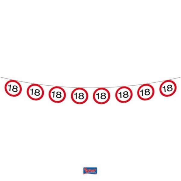 Tarra Girlanda narozeninová dopravní značka - 18let