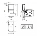 IDEAL STANDARD - i.Life B Stojící WC s bidetovou funkcí, zadní odpad, RimLS+, bílá T537101