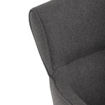 Židle jídelní, snadno čistitelná šedá látka, černý matný lak, kovové nohy