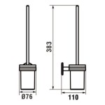 Laufen - Cana WC štětka nástěnná s držákem, sklo/chrom H3841310040001