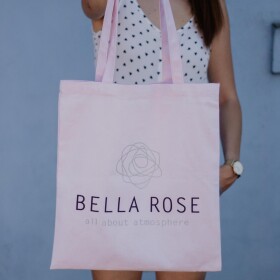 Bella Rose Plátěná taška Bella Rose, růžová barva, textil