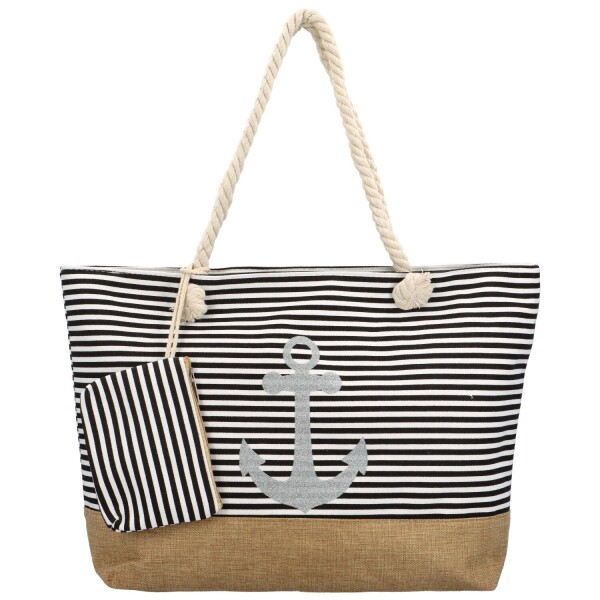 Módní plážová kabelka přes rameno Walura, černá