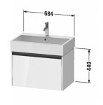 DURAVIT - Ketho.2 Umyvadlová skříňka 44x68x46 cm, 1 zásuvka, matná bílá K25076018180000
