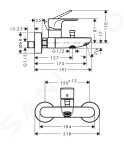 HANSGROHE - Rebris S Vanová baterie, chrom 72440000