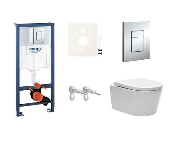 Cenově zvýhodněný závěsný WC set Grohe do lehkých stěn / předstěnová montáž + WC SAT Brevis SIKOGRS3W0 SIKOGRS3W0