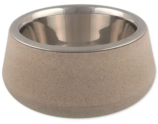 DOG FANTASY Miska EcoStyle béžová 17 cm / Nerez, bambusový kompozit / 850 ml (454-855022)