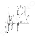 HANSA - Fit Dřezová baterie s flexibilním ramenem, černá/chrom 65282203