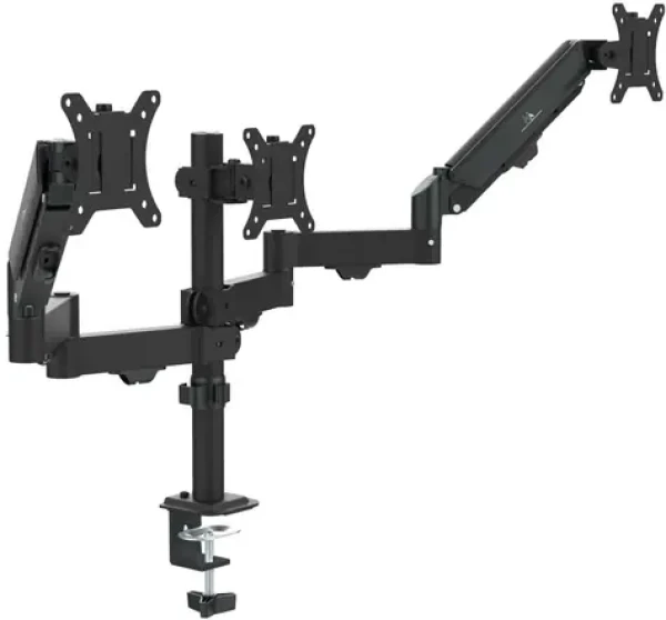 Maclean MC-137 černá / Stolní držák pro tři monitory / 17-27" / VESA 75x75-100x100 / nosnost 8 kg (3)